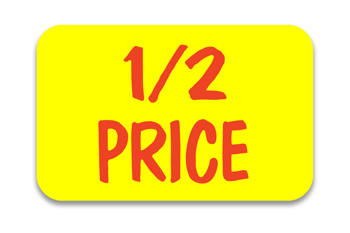 1/2 Price Sticker