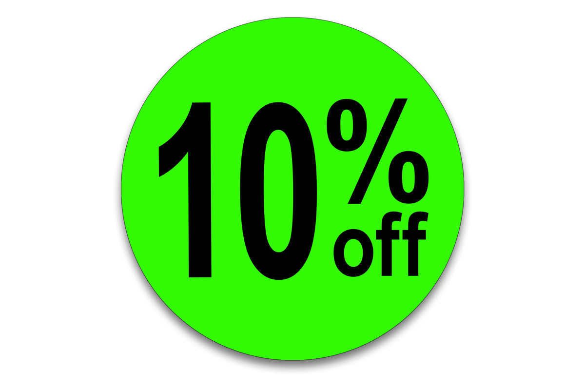 10% Off Sticker - 1.5" Circle