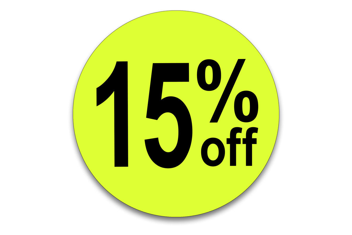 15% Off Sticker - 1.5" Circle