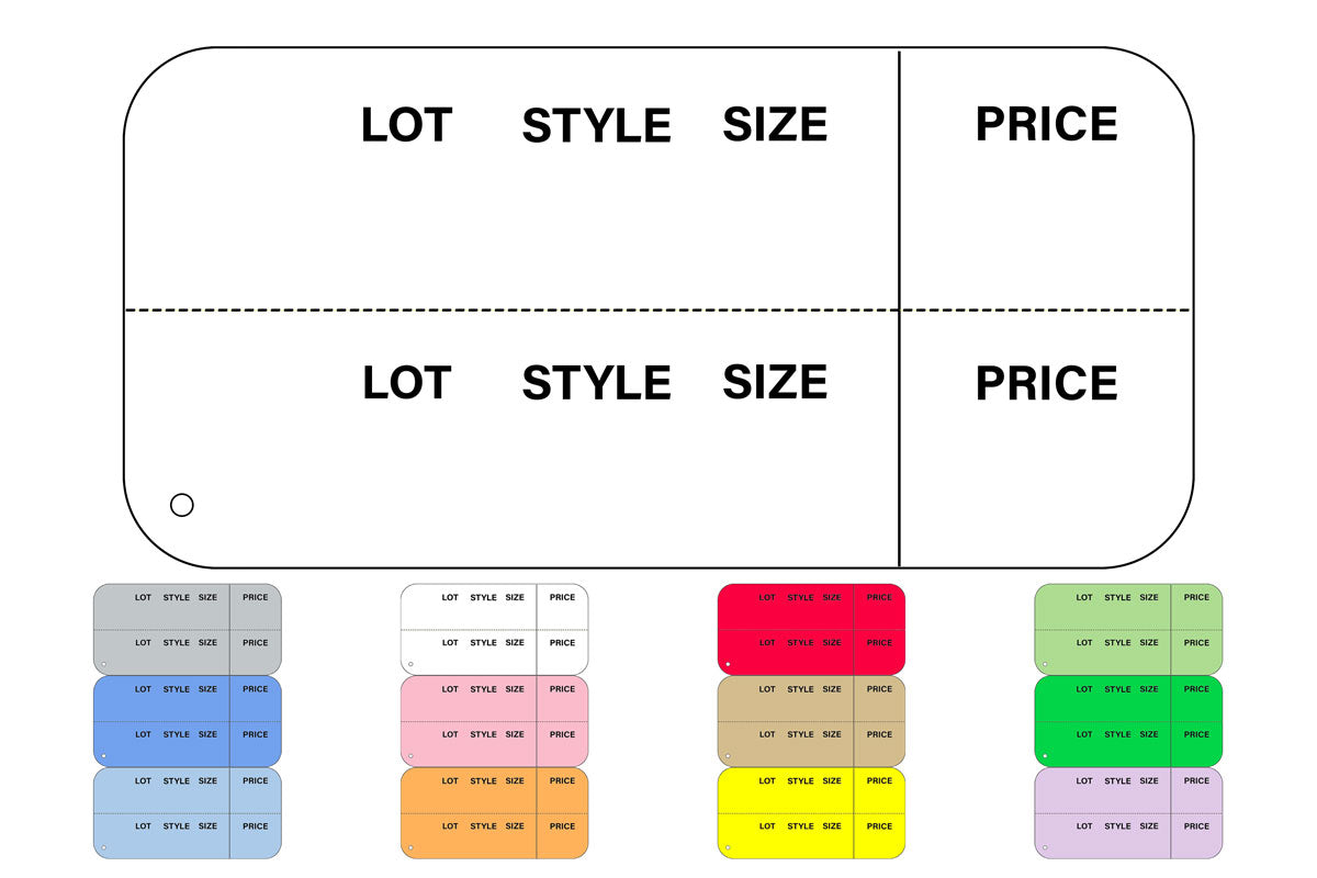 2 Part Horizontal Tag - 2-3/4" x 1-3/8" - Printed - All color options