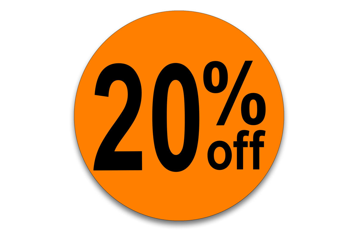 20% Off Sticker - 1.5" Circle