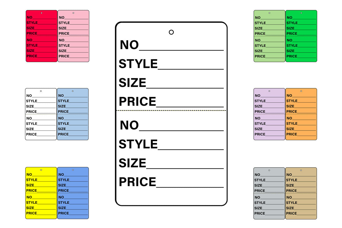 2 Part Tag - 1-3/4" x 2-7/8" - Printed - All color options