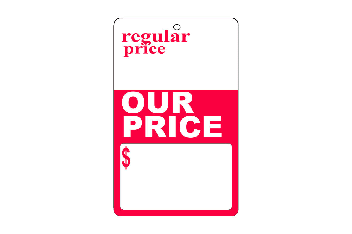 Regular Price/Our Price Tag - 1-3/4 x 2-7/8