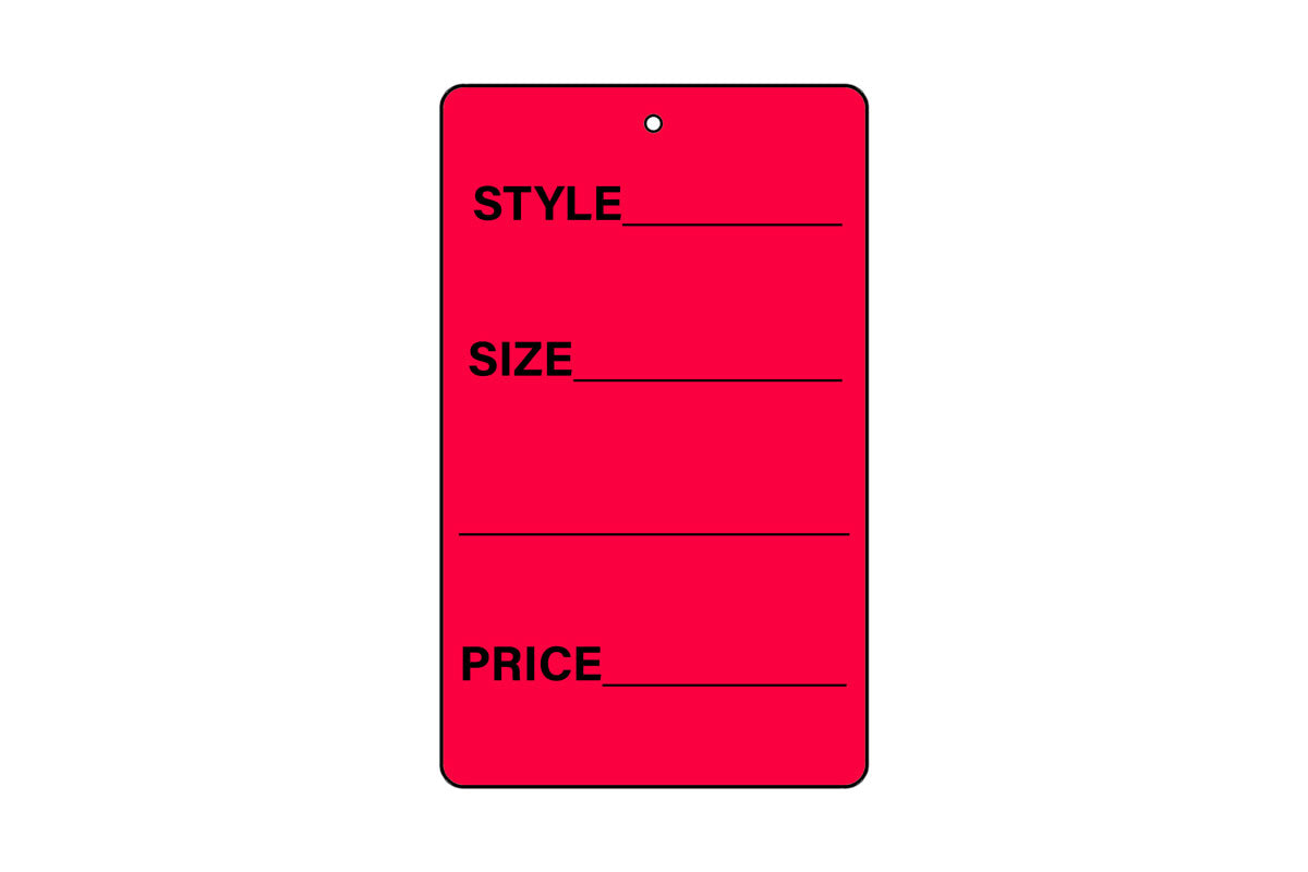 1 Part Tag - 1-1/4" x 1-7/8" - Red Printed