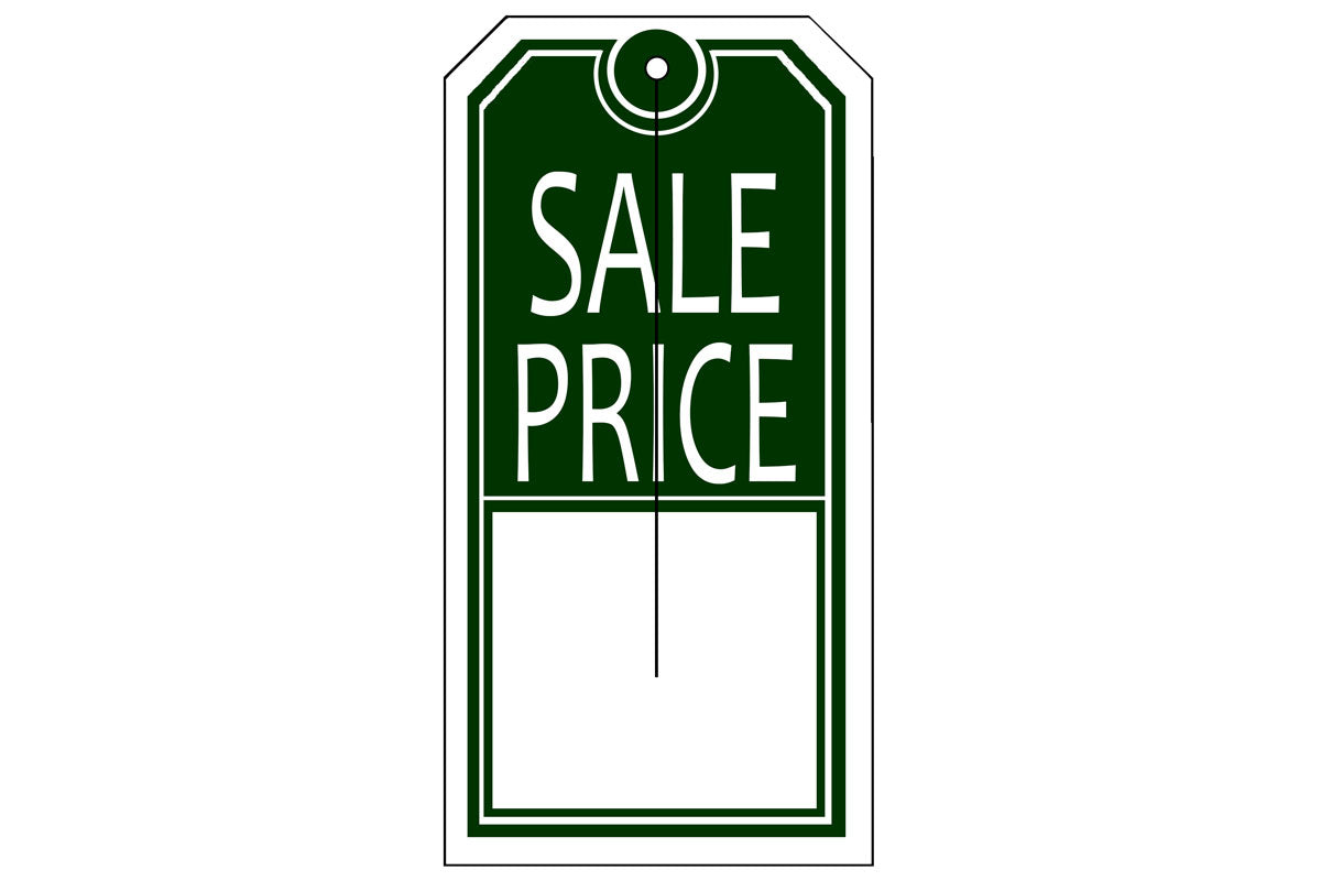 Sale Price Tag - Green/White - 2-3/8" x 4-3/4"