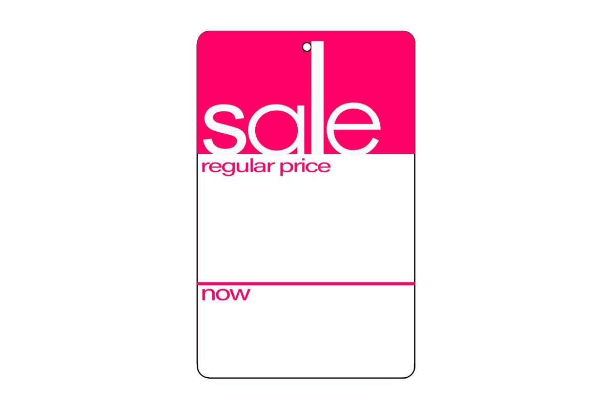 Sale Regular/Now Price Tag 13/4" x 27/8"