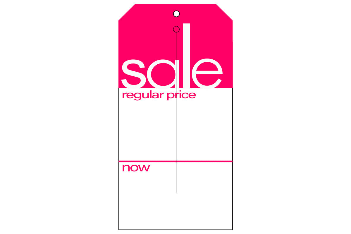 Sale: Reg Price/Now Tag - Magenta/White - 2-3/8" x 4-3/4"