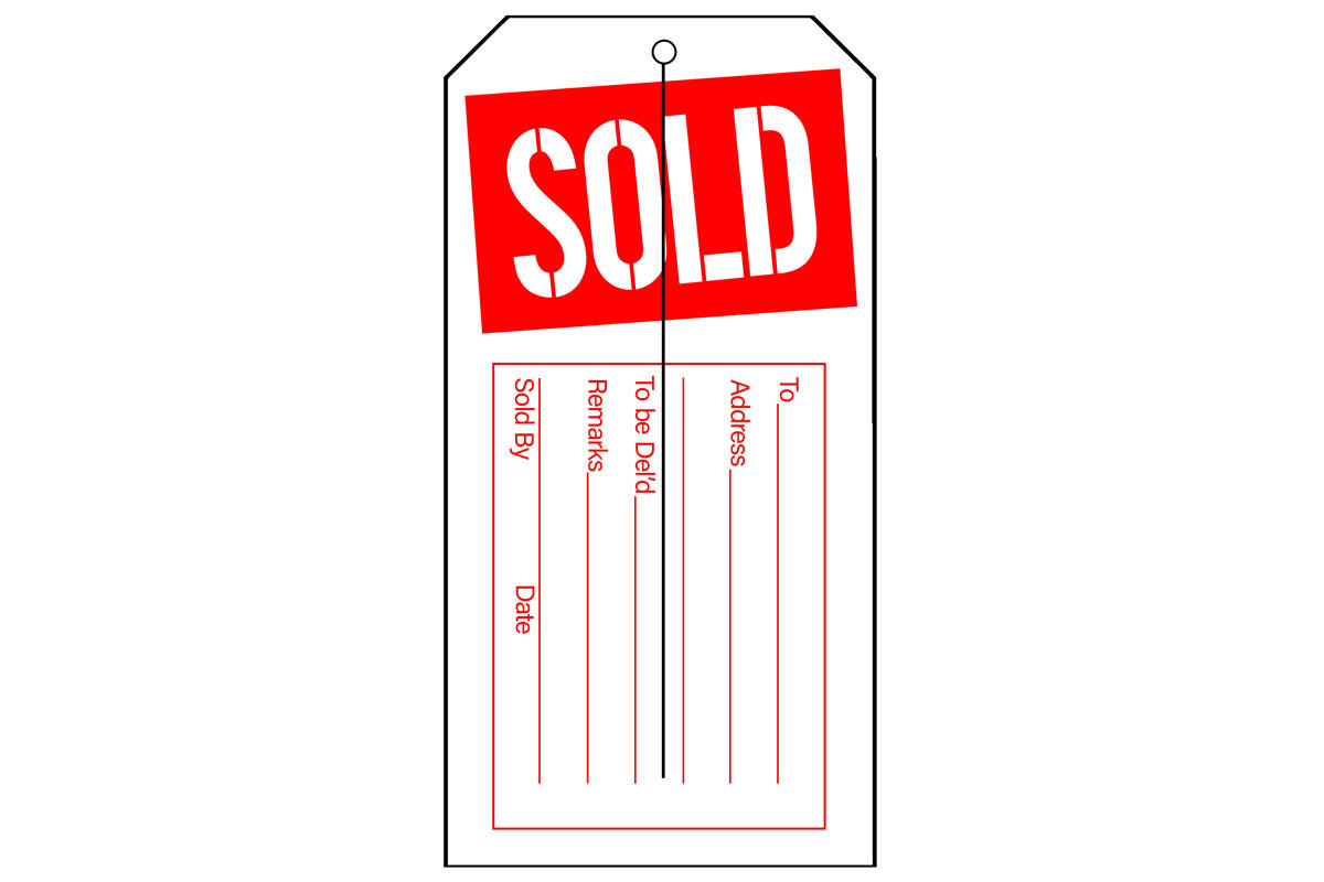 Sold Tag - Red/White - 2-3/8" x 4-3/4"