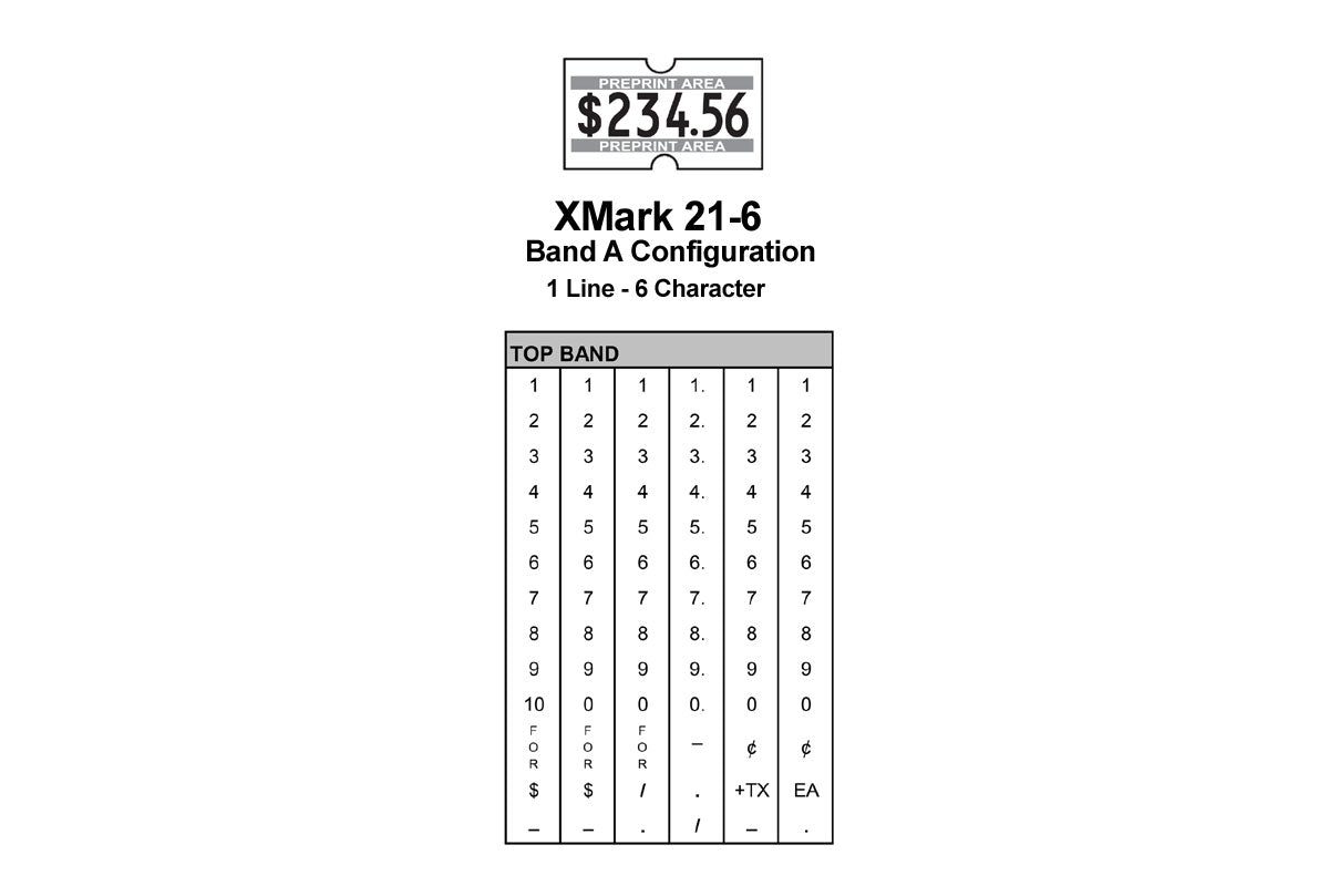 XMark® 21-6A Price Marking Gun Band Layout