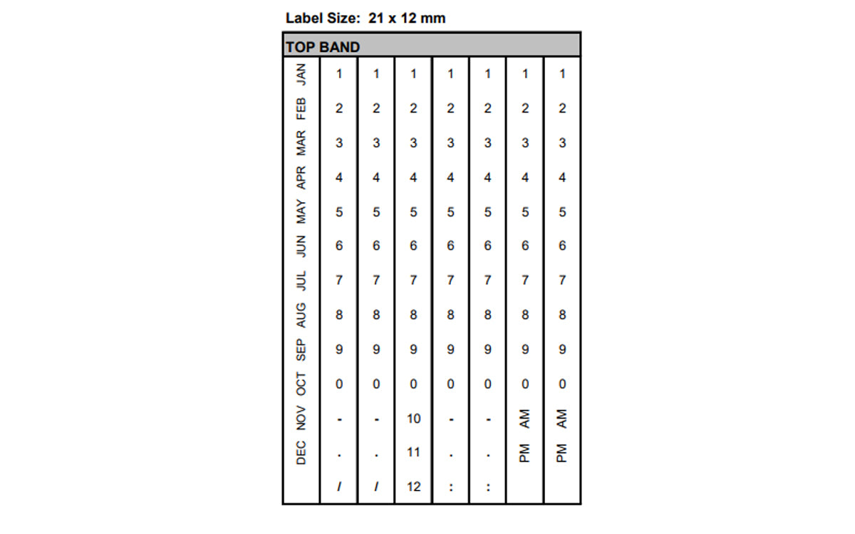 XMark 21-8 Dater Band Layout