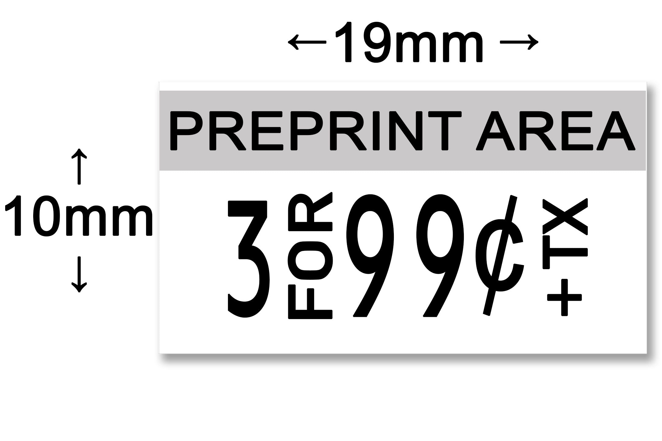 Monarch® 1110® Pre Print Area - Label Size