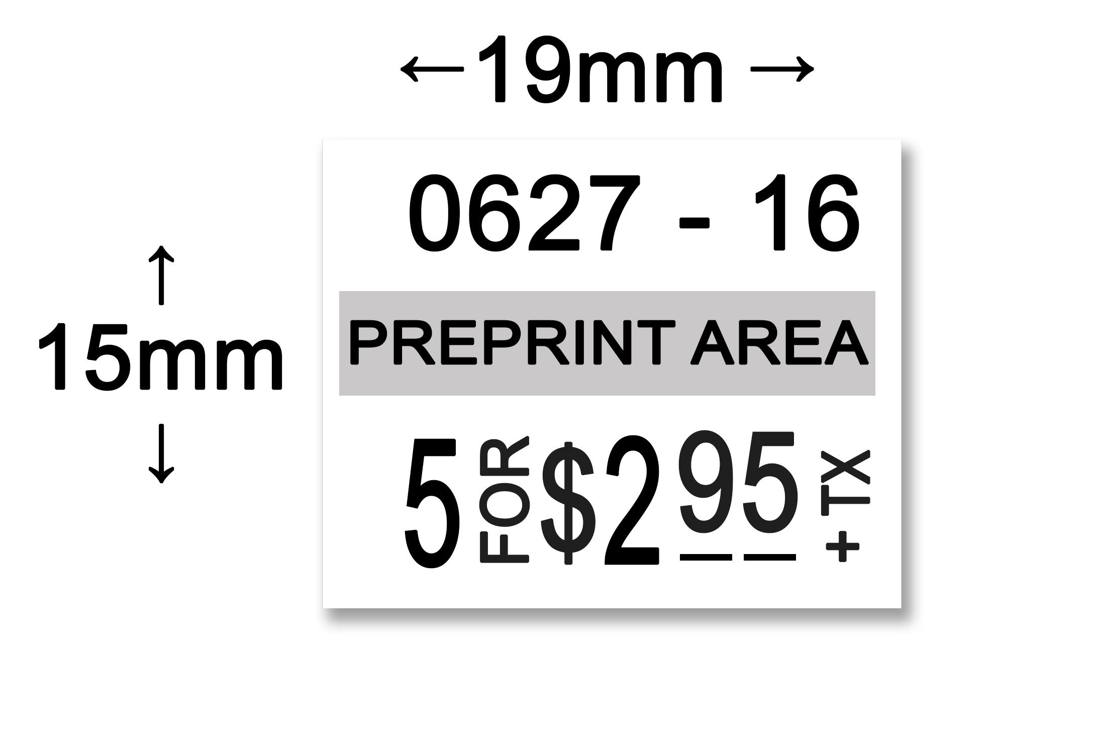 Monarch® 1115® Pre Print Area - Label Size