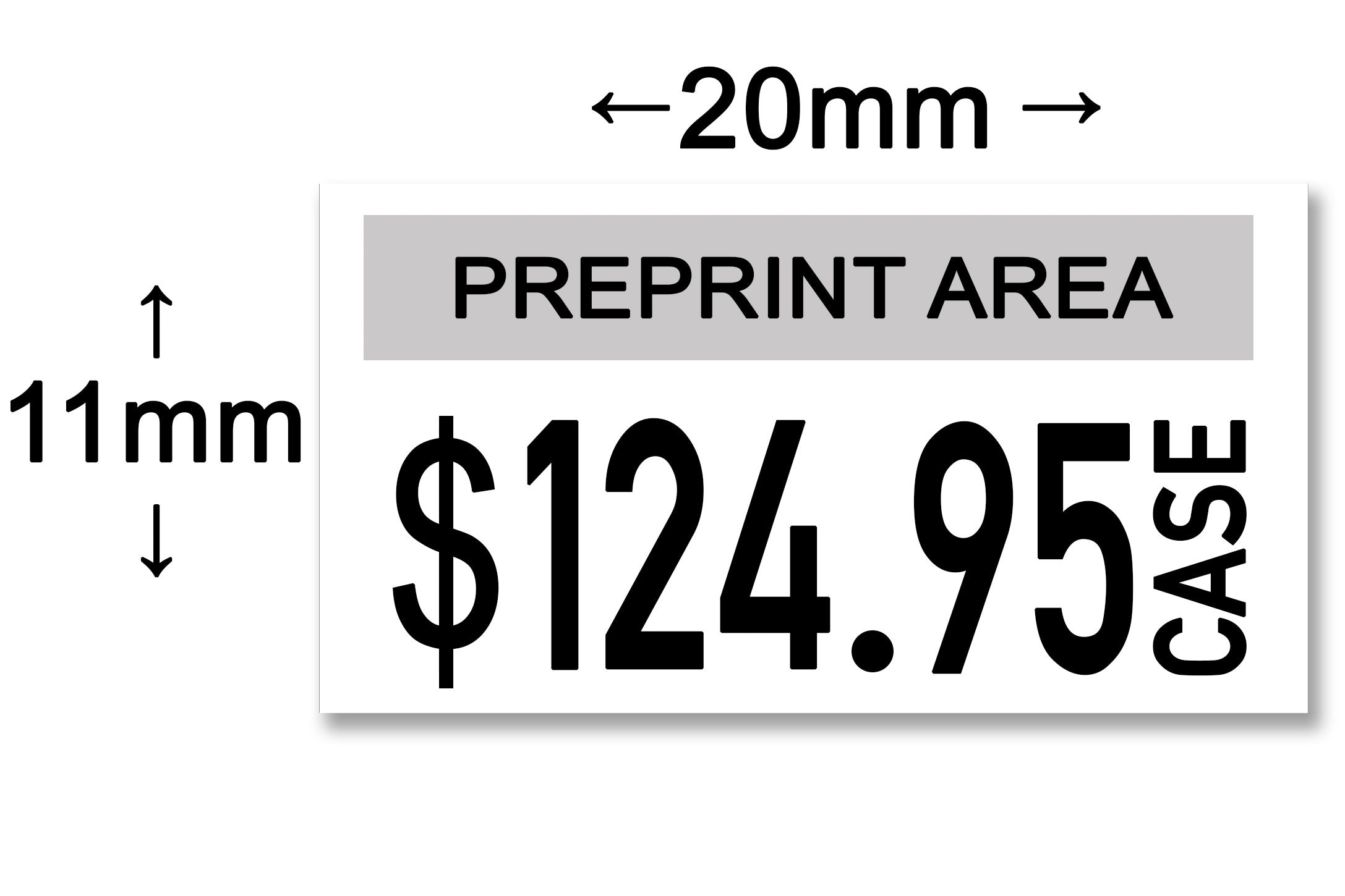 Monarch® 1131® Pre Print Area - Label Size