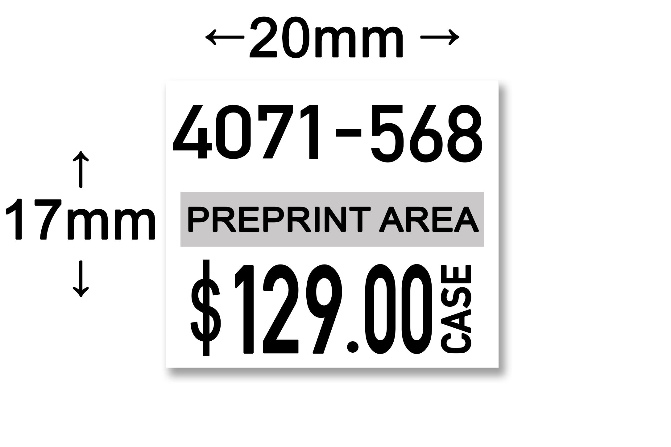 Monarch® 1136-01® Pre Print Area - Label Size