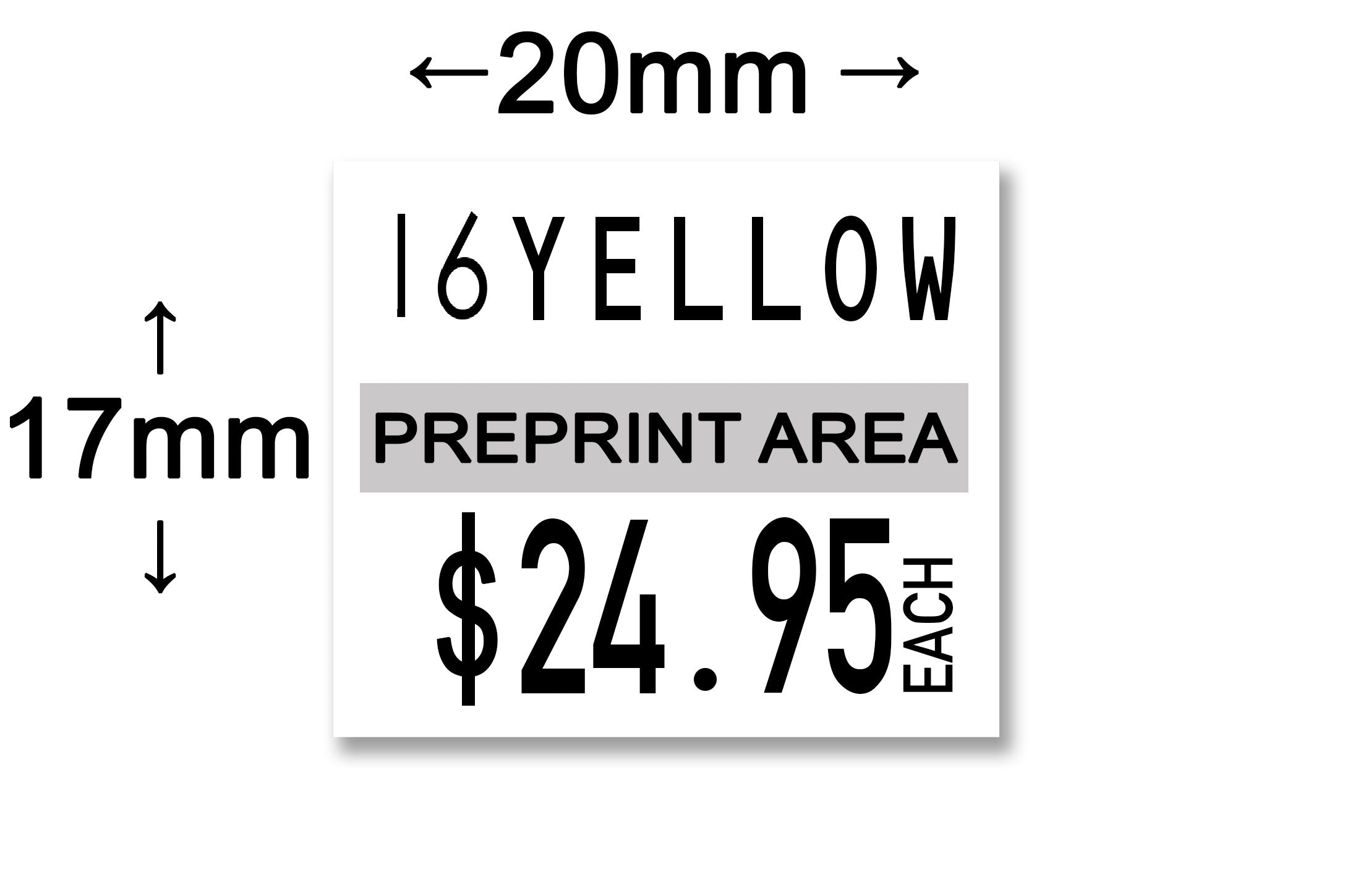 Monarch® 1136-03® Pre Print Area - Label Size