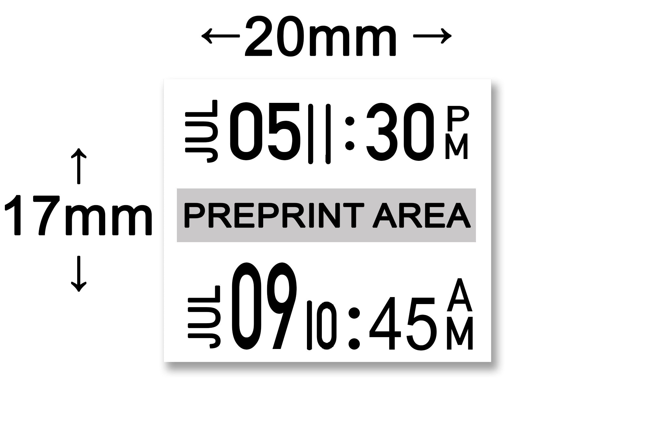 Monarch® 1136-04®  Pre Print Area - Label Size