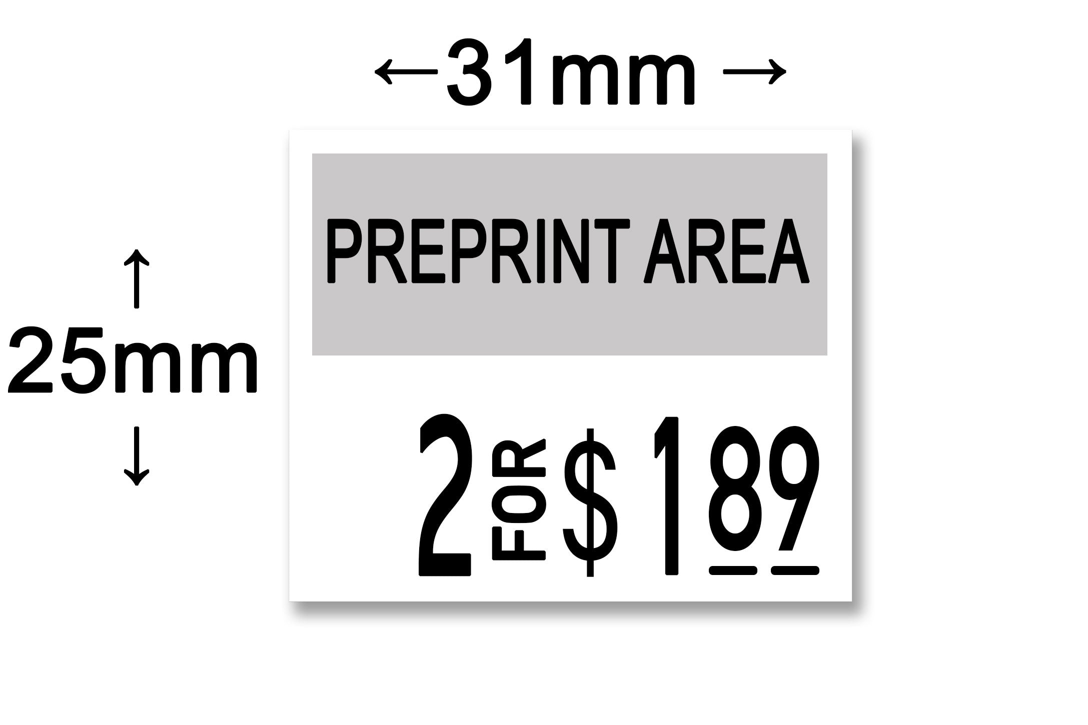 Monarch® 1151-01®  Pre Print Area - Label Size