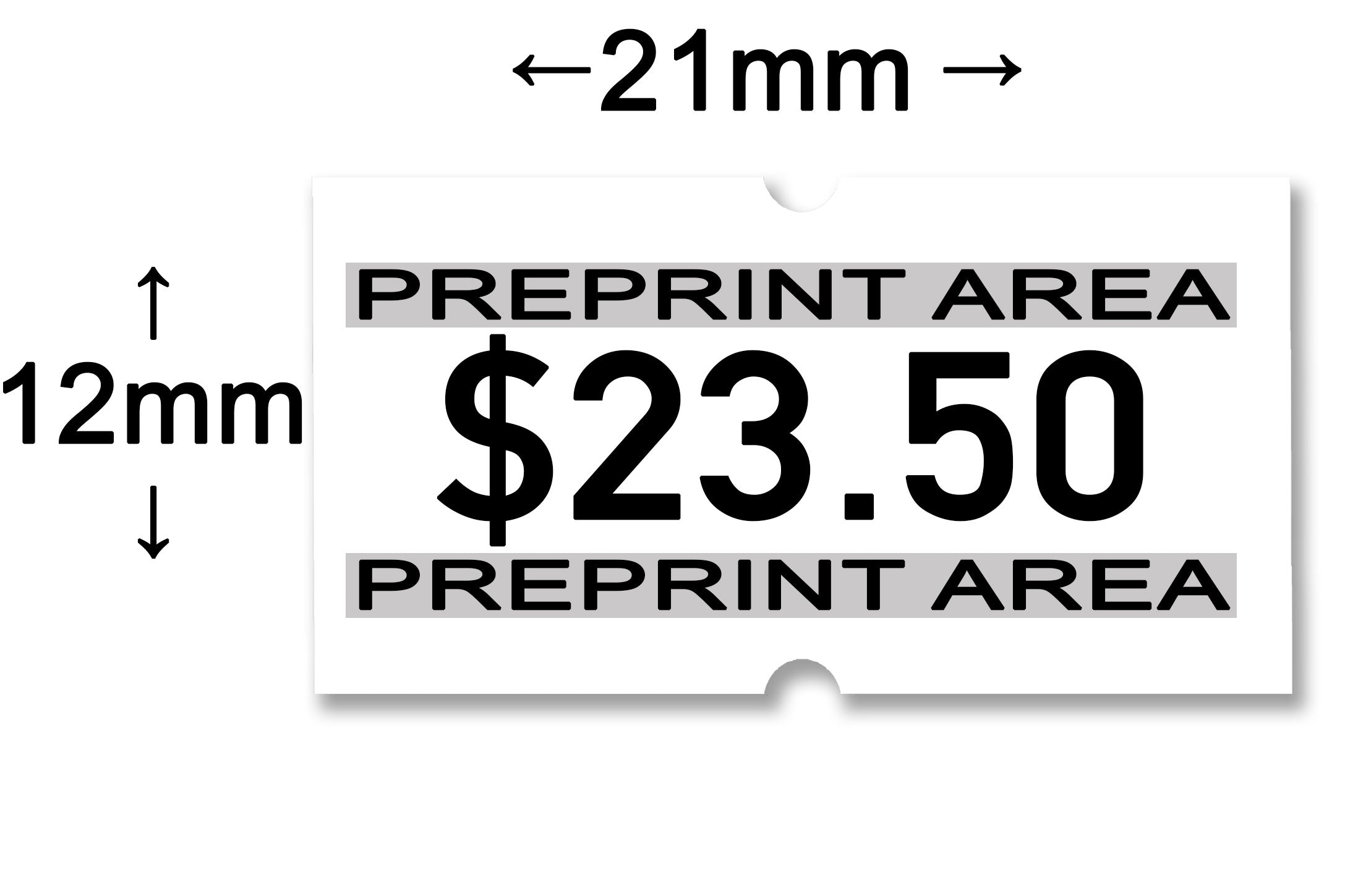 Motex® MX-5500 Pre Print Area - Label Size