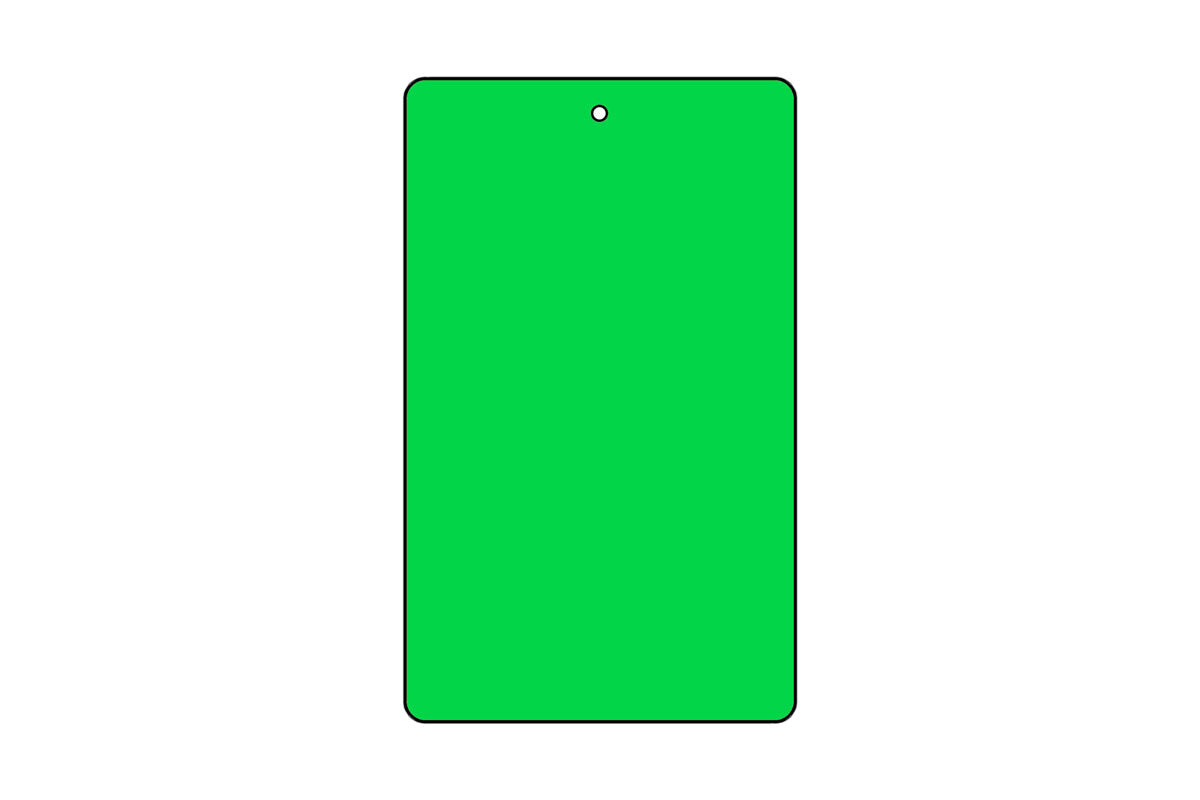 1 Part Tag - 1-1/4" x 1-7/8" - Dark Green Blank