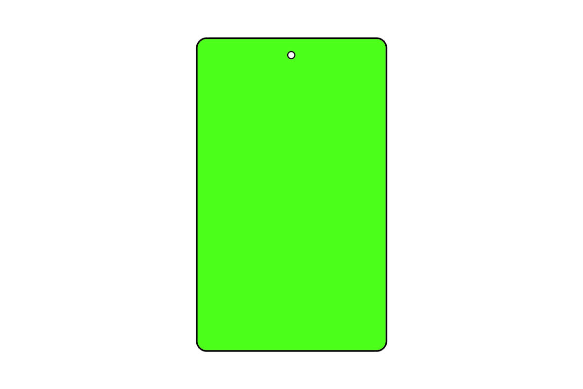1 Part Tag - 1-1/4" x 1-7/8" - Fluorescent Green Blank