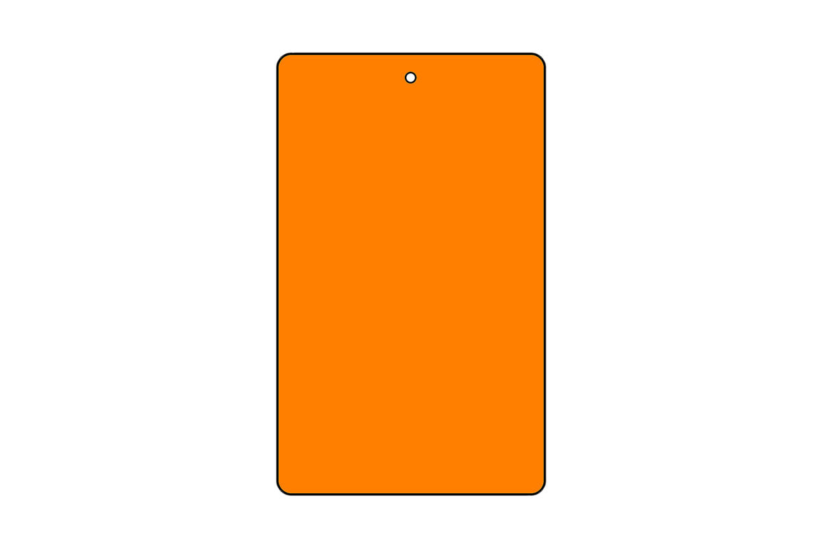 1 Part Tag - 1-1/4" x 1-7/8" - Fluorescent Orange Blank