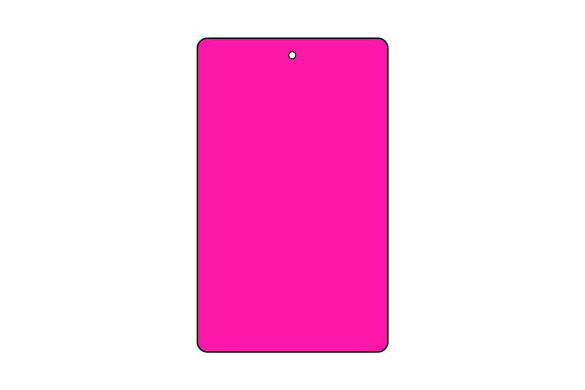 1 Part Tag - 1-1/4" x 1-7/8" - Fluorescent Pink Blank