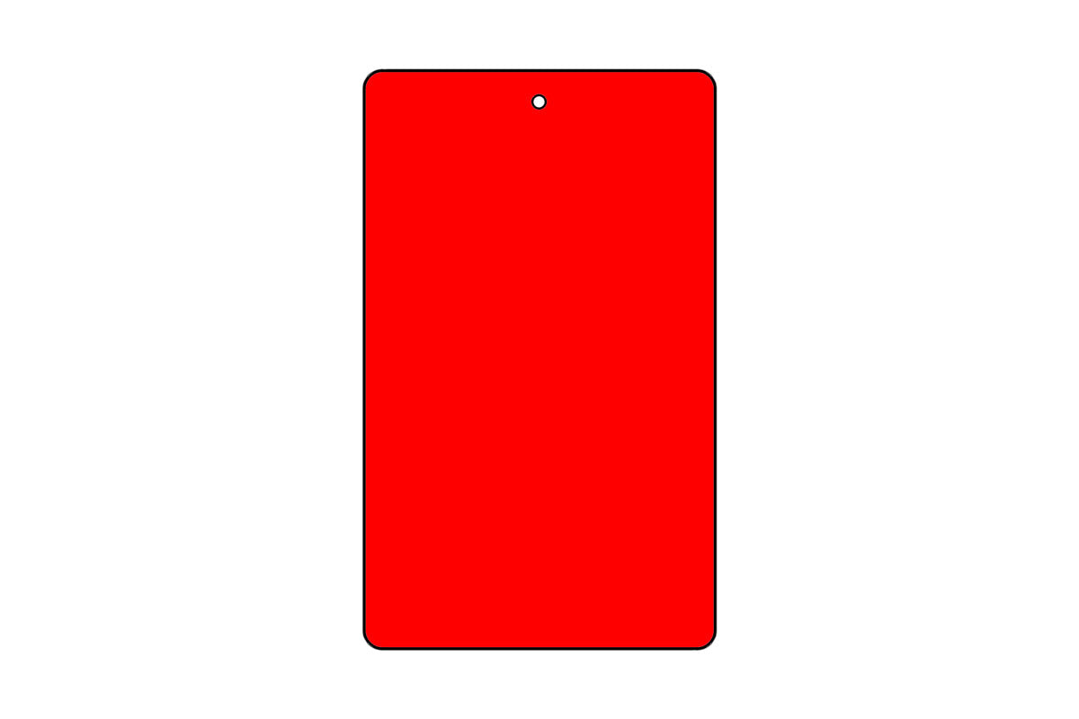 1 Part Tag - 1-1/4" x 1-7/8" - Fluorescent Red  Blank