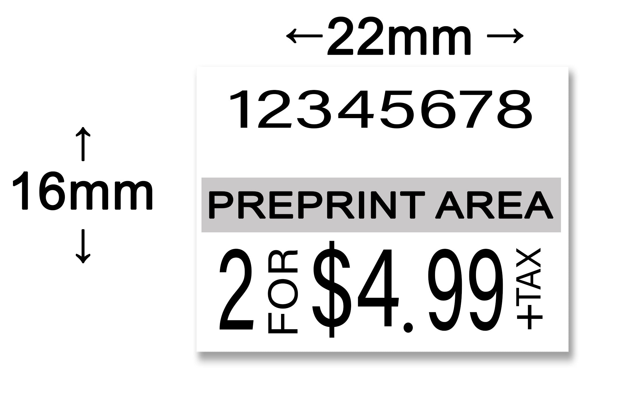 Garvey 22-88 Pre Print Area - Label Size