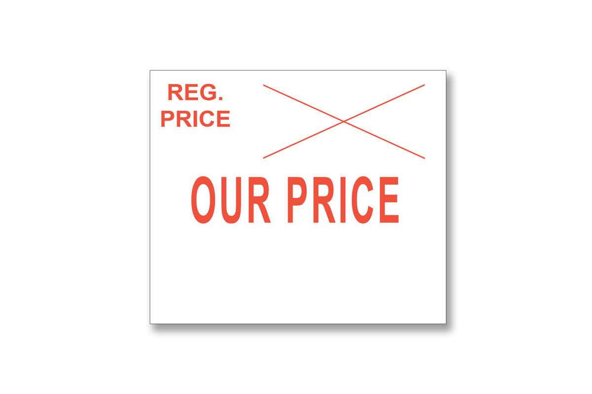 Sato PB-180 Compatible Labels - "Reg Price/Our Price"