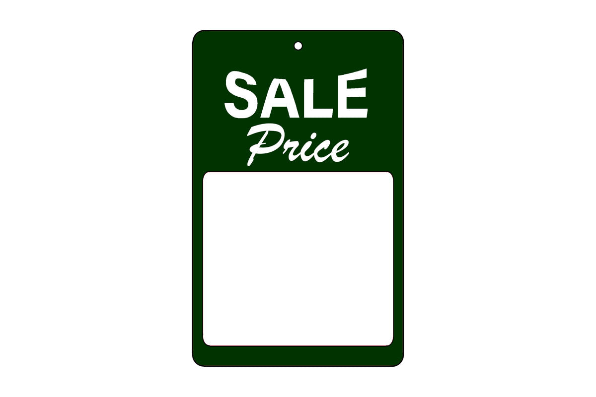 Sale Price Tag - Dark Green/White - 1-3/4" x 2-7/8"
