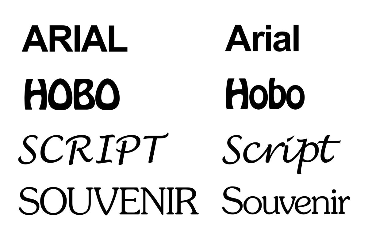 Available font options