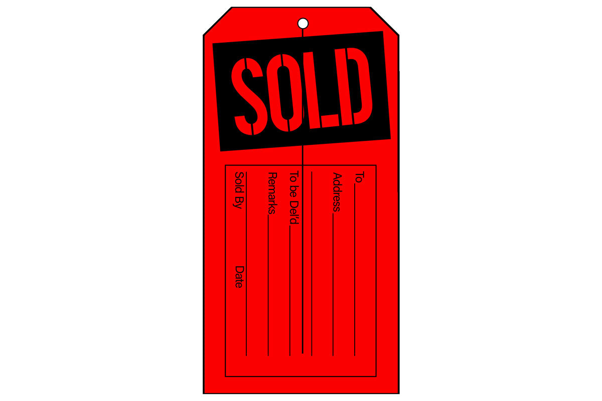 Sold Tag - Red/Black - 2-3/8" x 4-3/4"