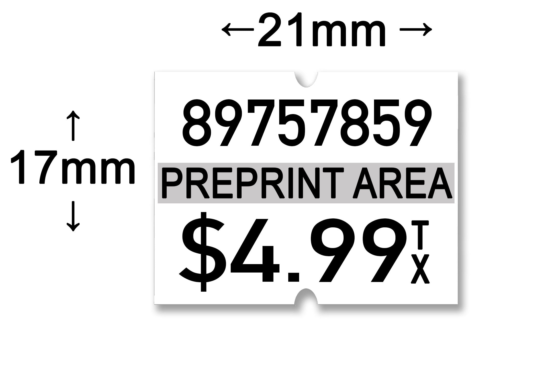 Towa 2 (GL) 21-86A Pre Print Area - Label Size