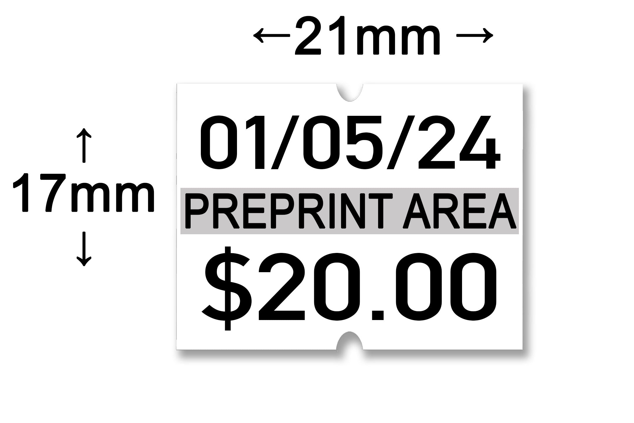 XL®Pro 2 Pre Print Area - Label Size