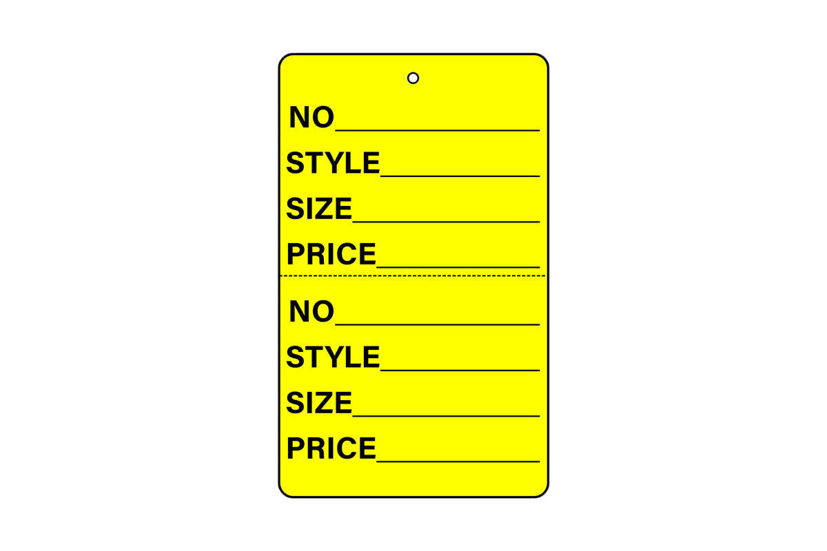 2 Part Tag - 1-1/4" x 1-7/8" - Printed