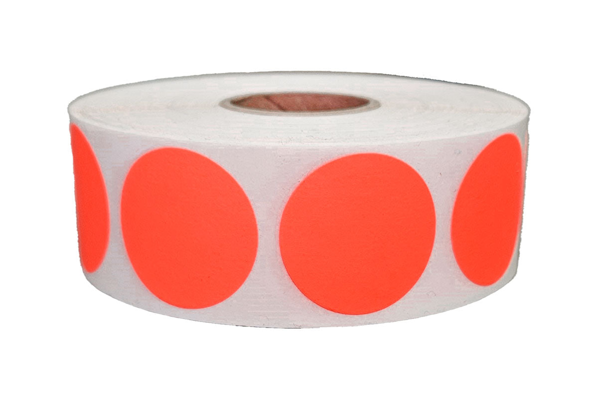 Fluorescent Red Dots - 1" Circle