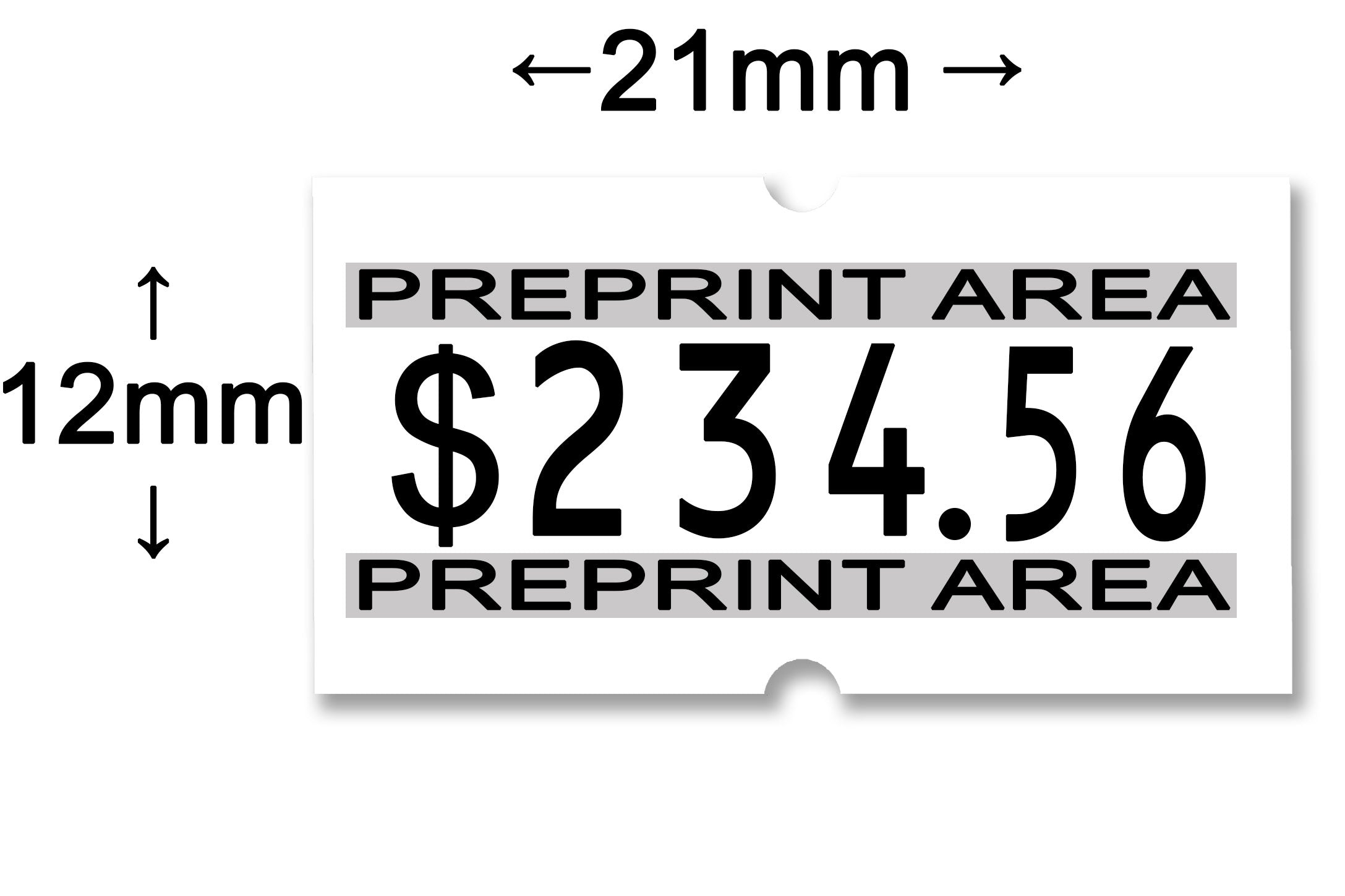 Towa 1 (GS) 21-6B Pre Print Area - Label Size